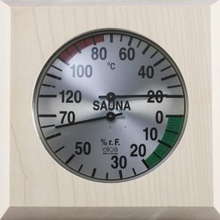 Klimamesser 170mm Holzrahmen 4-eckig