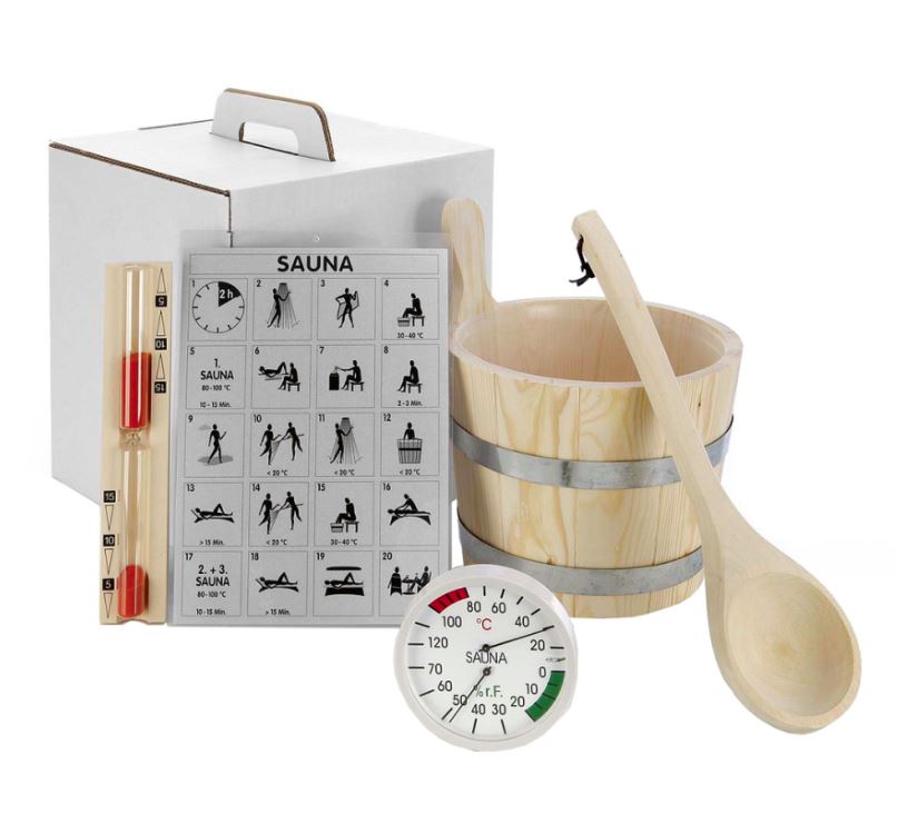 eliga Sauna Zubehör-Set "Standard" 6-teilig