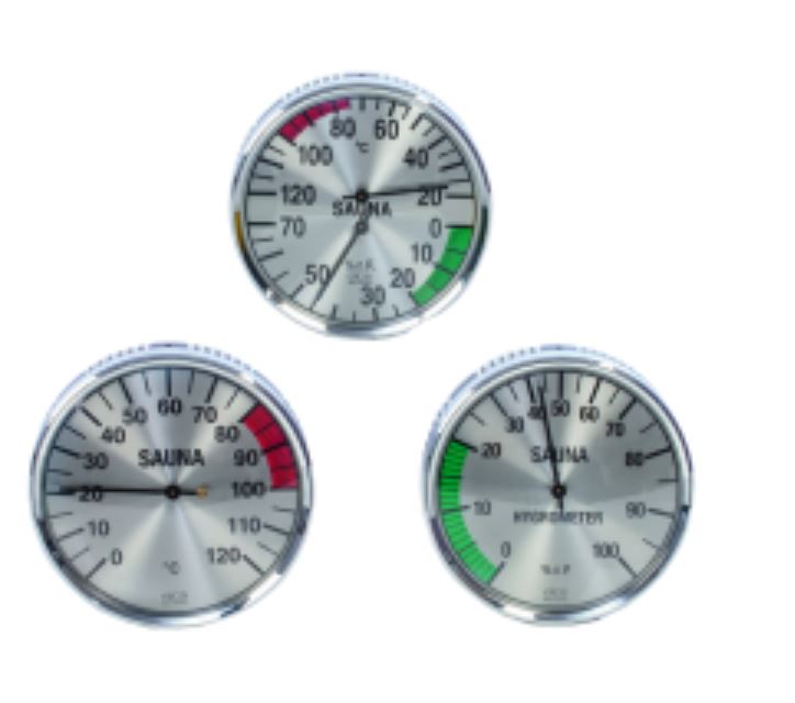 Thermometer Silberfarben 135 mm für Sauna