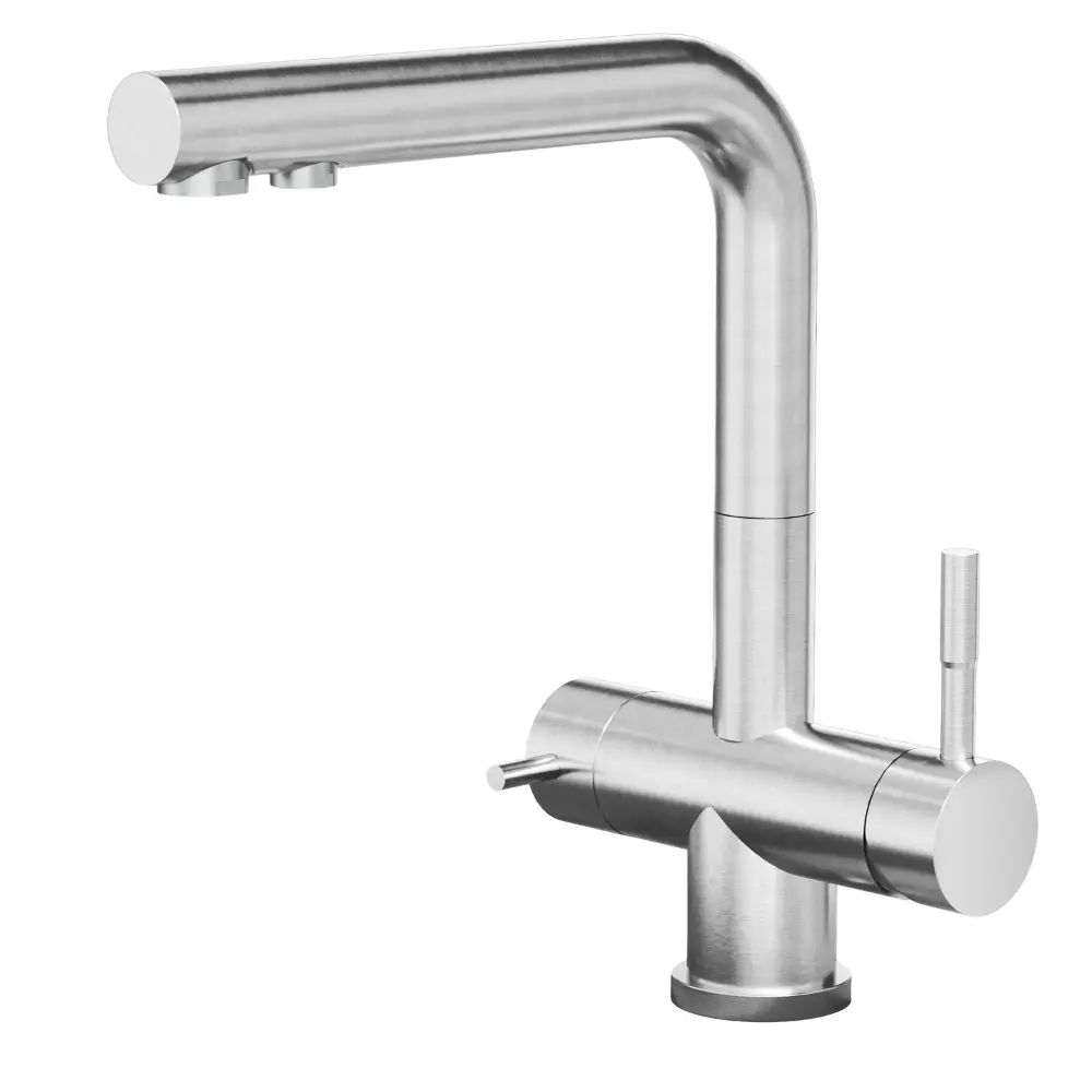 3-Wege-Wasserhahn ZARA INOX L-Auslauf  Edelstahl Massiv