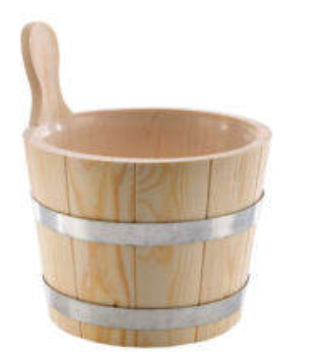 Aufgusseimer ca. 5 l aus Kiefernholz mit Kunststoff-Einsatz