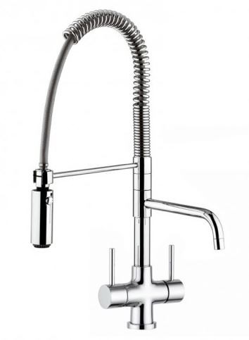 Designer Spiralfeder-Drei-Wege-Wasserhahn LUXURY Chrom