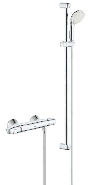 Renovierungs-Set Groth.1000 Brause- Therm.u.BG Temp.90cm 2-str.verchr.Grohe