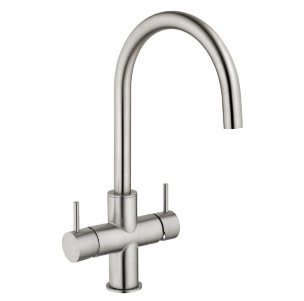 Designer 5-Wege-Wasserhahn CUCINA UNICA Edelstahl massiv